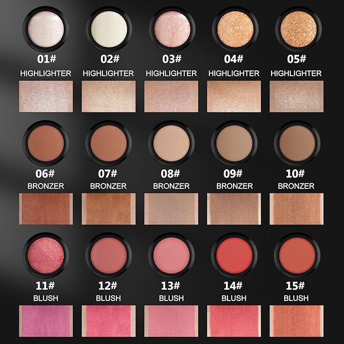 3 Pcs Face Contour Stick Kit, Matte Finish Face Stick Trio with Bronzer Blush Highlighter and Brush, Long Lasting Waterproof Cream Beauty Wand Makeup Set for Sculpt Glowing Face Look (#4, 10, 14)