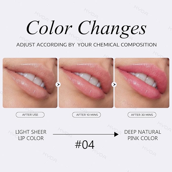 KYDA PH-Activated Lip and Cheek Stain, PH Color Changing Formula for Lasting Custom Lip Color, Keep Lips Soft and Moisturizing with Avocado Oil, Multiuse Color Balm, PINK