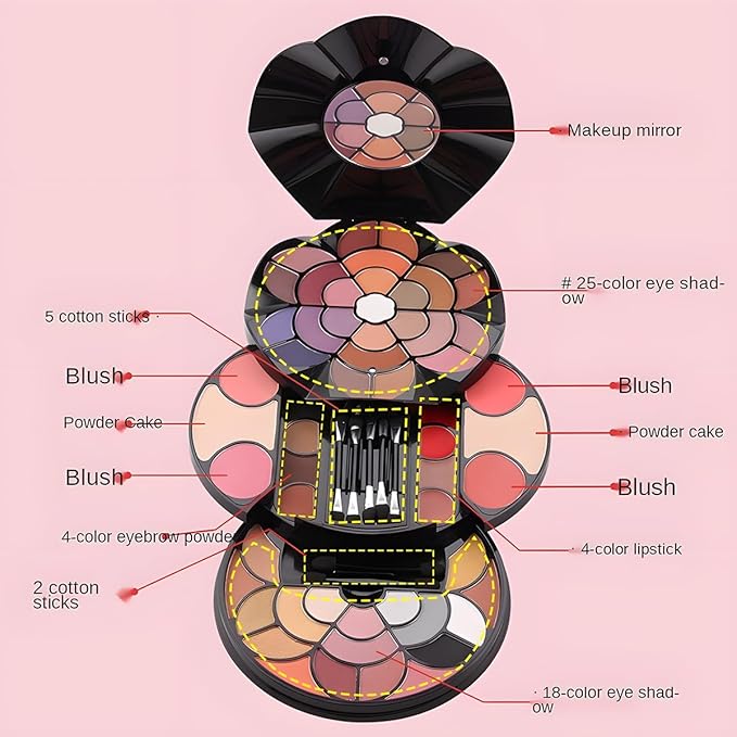 57 Colors Makeup Set (Type Y) for Valentines Day Gifts, Professional Makeup Kit for Women Full Kit, High Pigmented Eyeshadow Palette for Beginners, Make up Gifts for Girls and Teens