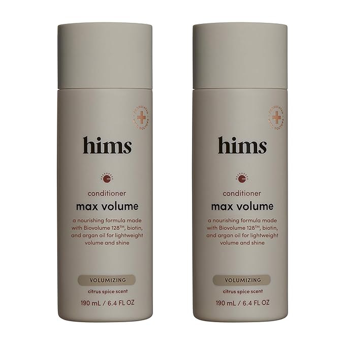 hims Max Volume Conditioner, 2 Pack - Volumizing Conditioner for Men with Biotin - Adds Lightweight Volume, Shine & Bounce - Citrus Spice - 2 x 6.4 fl oz