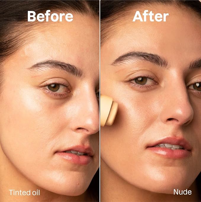 ATTITUDE Oceanly Light Coverage Face Tinted Oil Stick, EWG Verified, Titanium Dioxide-Free, Vegan & Cruelty-Free Tinted Moisturizer, Plastic-Free, Nude, 0.42 Ounces