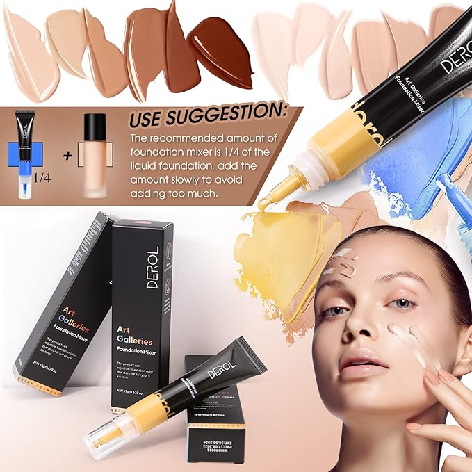 White Foundation Mixing Pigment for Adjusting Shade and Color Corrector, Blends Easily With Foundation, White Color Corrector for Adjusting Foundation from Deep to Shallow (01# White)