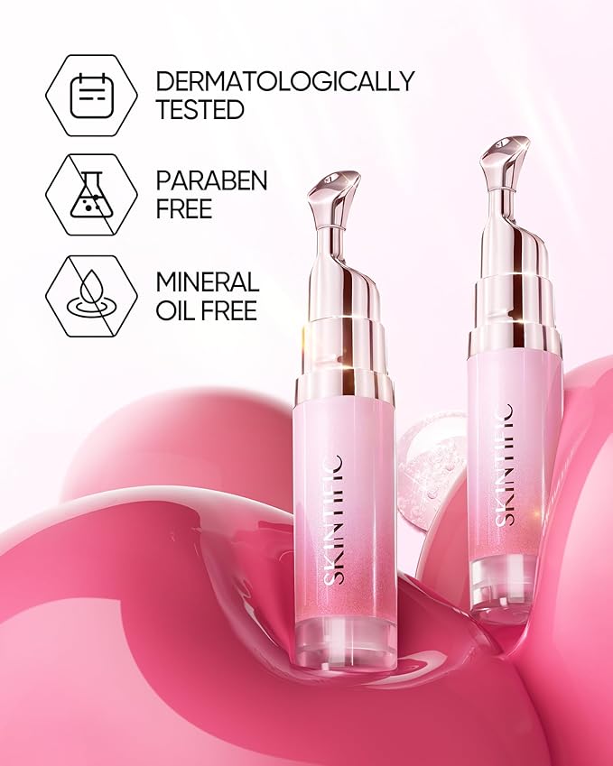 Hydrating Brightening Lip Serum, Nourishing Hydration Tinted Lip Stain, Plumping Lip Gloss with Polypeptide Squalane (00 Clear)