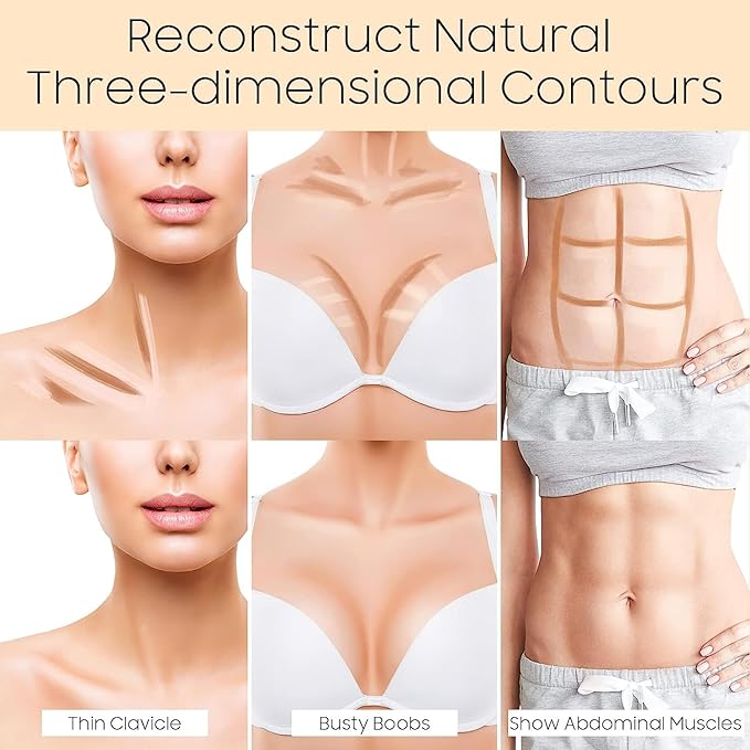 2023 Upgrade Contour Stick, 2 Colors Double-end Contour Highlighter Stick Contour Stick Face Highlighter Contour Makeup Contouring Sticks Cream Concealer (Ivory, Dark Brown)