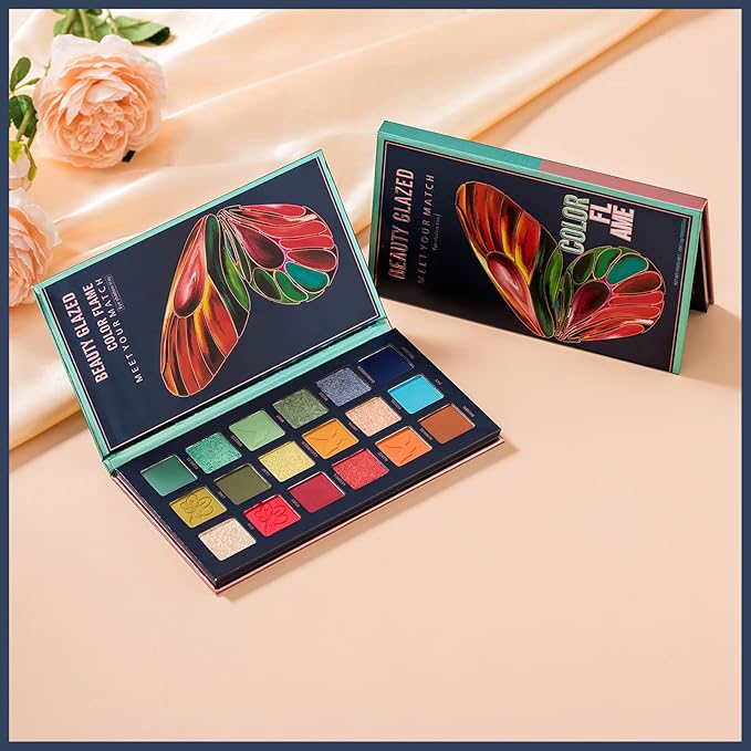 18 Colors Eyeshadow Palette, Butterfly Series Highly Pigmented Eye Makeup Palette, Matte Shimmer Metallic Powder Eyeshadow Pallet, Makeup Palette Cosmetics Gift, 111