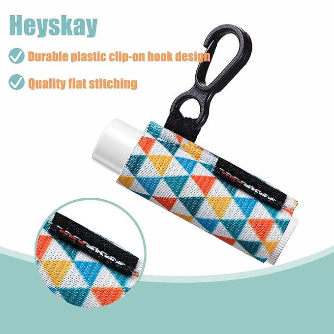 5pcs Lip Balm Holder Keychain Lipstick Sleeves Lip Gloss Holder Chapstick Elastic Sleeves for Men Women(Dot/Strip)