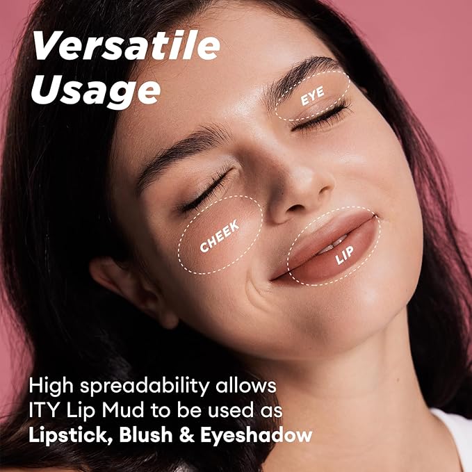 ITY Velvet Matte Finish Lip Stain-Mousse Textured Lip Clay, Conceals Lip Lines, Rich Pigment Lip Tint Lipsticks,2 Pack, 0.14 oz (4g) in Petal, Ruby