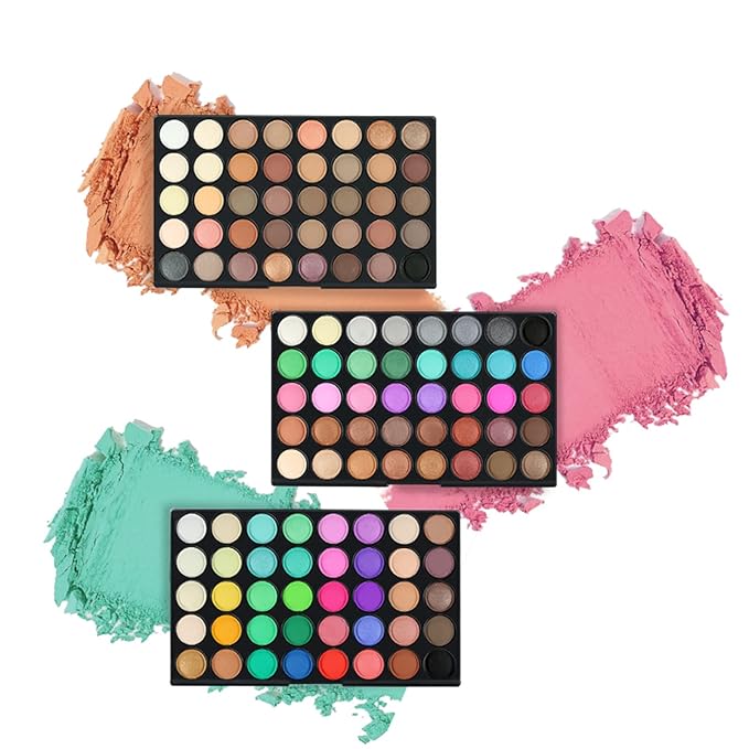 Pure Vie All-in-One Holiday Gift Surprise Makeup Set Essential Starter Bundle Include Eyeshadow Palette Lipstick Concealer Blush Mascara Eyeliner Face Powder Lipgloss Brush - Full Makeup Kit for Women