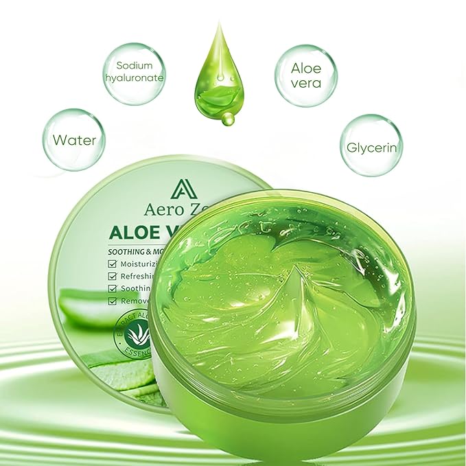 3-Pack Pure Aloe Vera Gel for Face & Body, 98% Pure Aloe Vera Gel for Skin, Scalp, & Hair, Soothing Aloe Face Moisturizer, Multipurpose Skin Care（30oz）