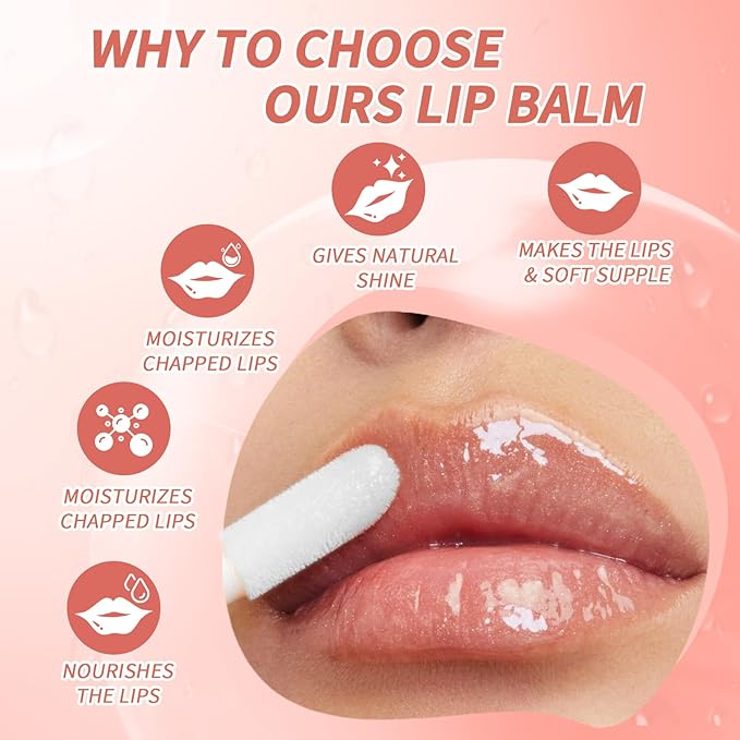 Plumping Lip Oil, Long Lasting Hydrating Lip Stain Lip Balm Revitalizing, Transparent and Tinting Lip Care Oil for Dry Lip (Red Plum)