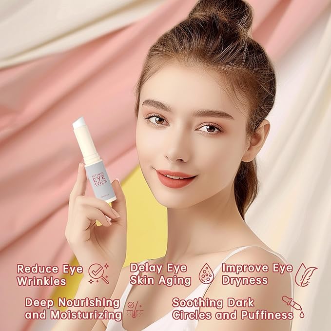 1Pcs Retinol Eye Stick, Retinol Under Eye Cream for Puffiness and Dark Circles, Hydrating Eye Cream Anti Aging for Enhanced Under Eye Nourishment.