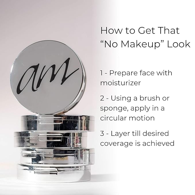 4-in-1 Pressed Foundation Powder with Natural SPF, Concealer & Finishing Powder, Medium to Full Coverage Foundation, Mineral-Based Powder (Angelina, .35 oz)