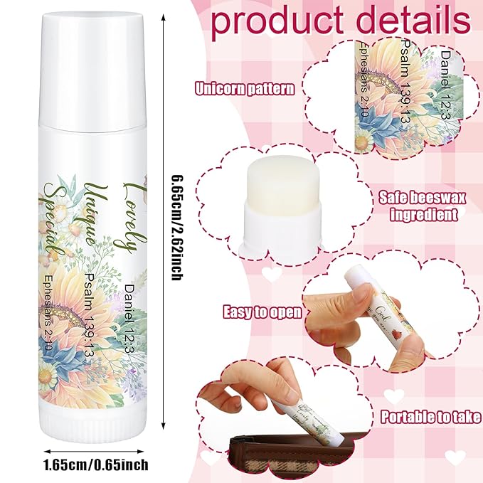 50 Pcs Christian Gifts for Women Lip Balm Bulk Set Inspirational Appreciation Gifts God Says You Are Moisturizing Lip Balm Leaving Farewell Gifts or Friends Teacher Worker Employee