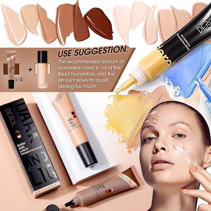 Dark Caramel Foundation Mixing Pigment for Adjusting Shade and Color Corrector, Blends Easily, Dark Caramel Color Corrector for Adjusted to Darken Various Foundation Colors (Dark Caramel)