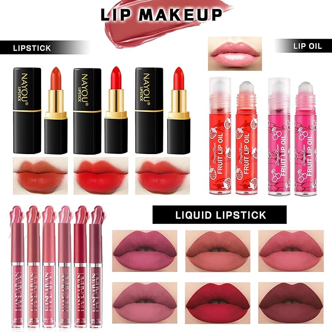 Makeup Set Makeup Set for Women Girls Teens Full Kit, Makeup Present Set for Beginners and Professionals Include Eyeshadow Palettes, Foundation, CC Cream, Liquid Lipsticks Set