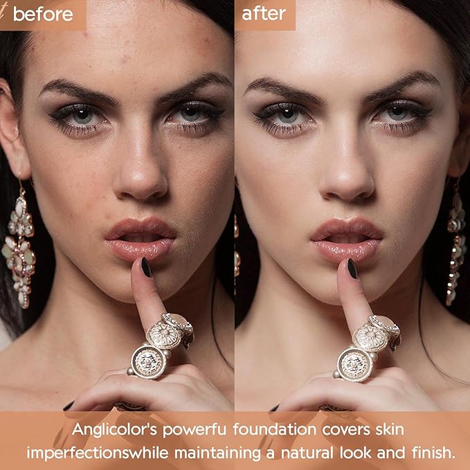 Matte Oil Control Concealer Foundation Flawless Soft Long Lasting Foundation Makeup,Waterproof Full Coverage Face Makeup Strong Concealer Foundation for Oily Acne Skin (#103 Warm Peach)