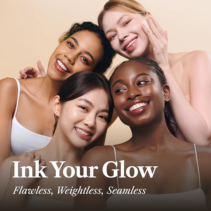 THE FACE SHOP Ink Lasting Liquid Foundation, Full Coverage, 72‑Hour Wear Semi‑Matte Finish, Makeup with Bakuchiol, N610 Pecan, 0.84 Fl. Oz.