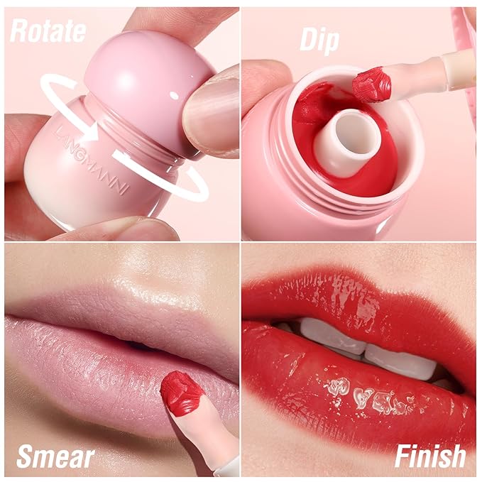 Glow Lip Balm,Moisturizing Lip Balm For Dry,Chapped Lips, Hydrating Lip Balm Repair Lip Sleeping Mask,Nourish & Hydrate Shine Glossy Lip Gloss,Not Sticky Tinted Lip Balm Lip Care (5# Wine Red)