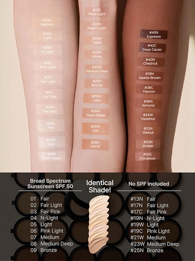 [JUNGSAEMMOOL OFFICIAL] Essential Skin Nuder Cushion (09 Bronze) | Refill Included | Natural Finish | SPF50 Broad Spectrum | Makeup Artist Brand