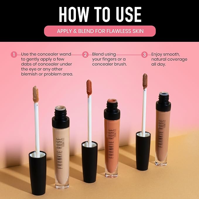 Frankie Rose Cosmetics Our Lil’ Secret Concealer – Sweat-Proof & Matte Under Eye Concealer, Long Lasting Concealer Full Coverage For Fine Lines, Dark Circles & Hide Imperfections - Toffee