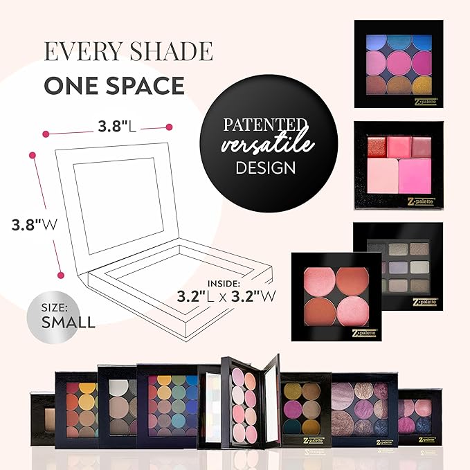 Small Magnetic Makeup Palette, Empty Magnetic Palette, Universal Magnet makeup palette for Eyeshadows, Powders, Customizable Beauty Organizer with Clear Window