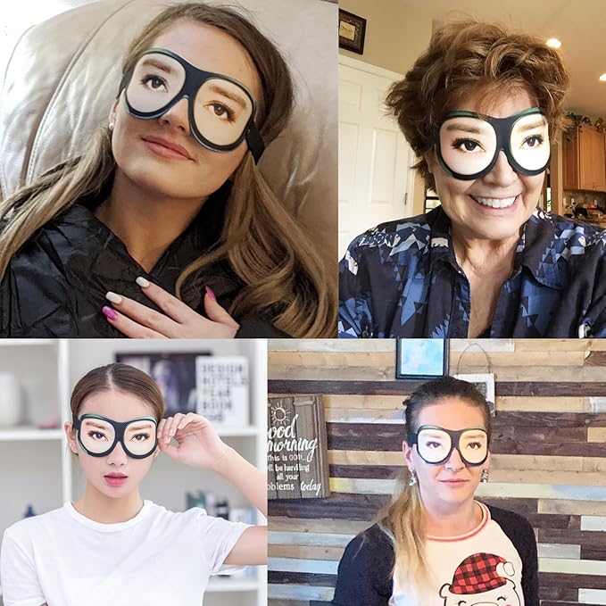 Honbay 3D Funny Eyeshade Soft Sleep Eye Mask with Adjustable Head Strap for Travel, Game, Party, Rest, Sleeping (Woman)
