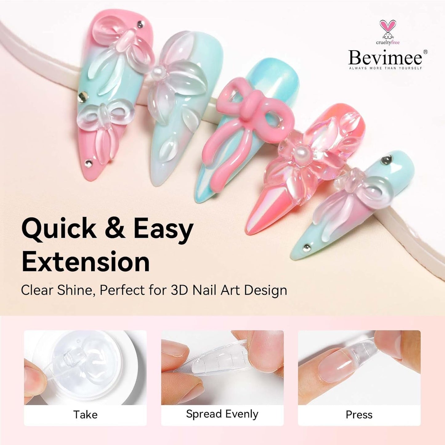 18g Solid Builder Gel for Nails 15g 3D Nail Sculpting Gel for Nail Art, Clear Non-Stick Hand For Modeling, Sculpture, Nails Extension UV/Led Manicure DIY At Hom