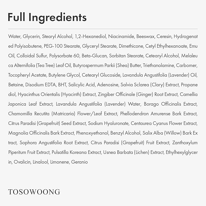 Ovalicin Skin Clear Cream, Skin Soothing, Moisturizing with Niacinamide and Sulfur, Korean Skincare, 50g, 1.76 oz.