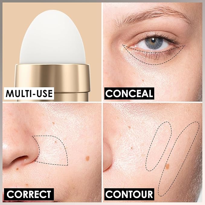 FOCALLURE FIX CORRECTOR Concealer Stick, Full Coverage Concealer Makeup, Color Corrector for Dark Circles, Including Replaceable Applicator, YL01 CREME