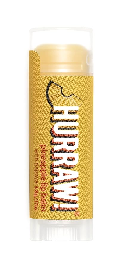 Hurraw! Pineapple Lip Balm: Organic, Certified Vegan, Cruelty and Gluten Free. Non-GMO, 100% Natural Ingredients. Bee, Shea, Soy and Palm Free. Made in USA