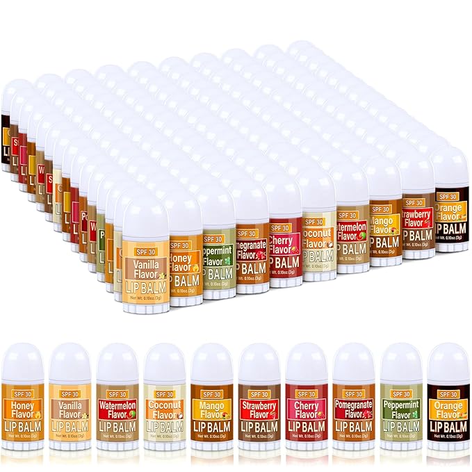 150 Pcs Mini Sunscreen Lip Balms Bulk SPF 30 Lip Balm Sticks Favors with Sunscreen SPF Employee Staff Appreciation Gifts Bulk Team Coworkers Christmas Party Gifts for Travel Beach