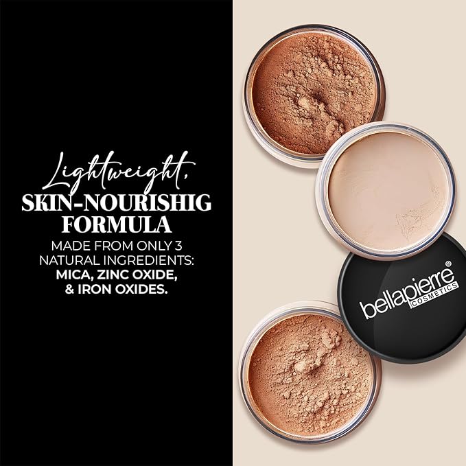 bellapierre Mineral Foundation SPF 15 - Loose Powder Foundation | Vegan & Cruelty Free Natural Makeup | Full Coverage Matte Finish | Hypoallergenic | Oil & Talc Free - 0.32 Oz - Maple