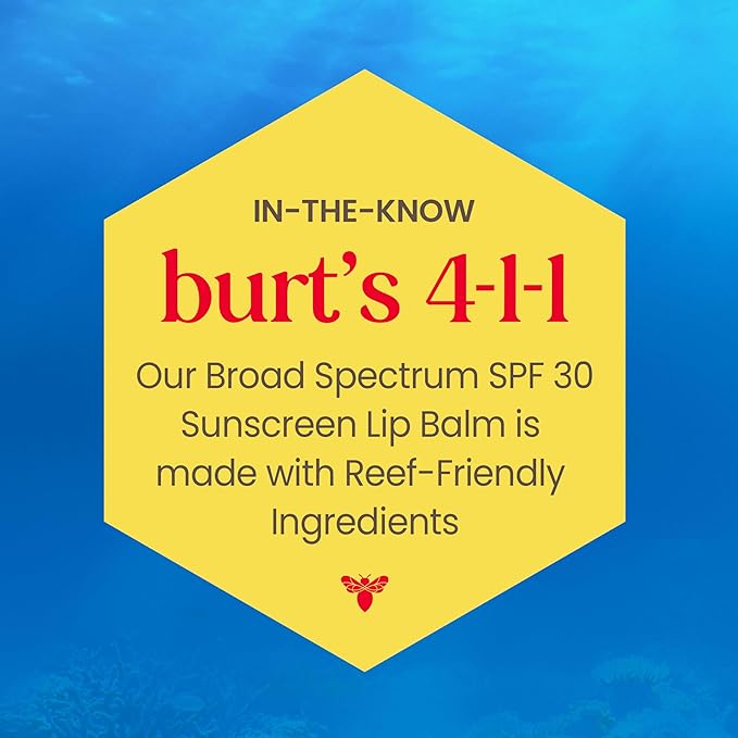 Burt’s Bees SPF 30 Lip Balm Mothers Day Gifts for Mom, Beaches and Cream, Water-Resistant Sun Care, Nano-Free Zinc Oxide Formula, Natural Origin Conditioning Lip Treatment, 3 Tubes, 0.15 oz.