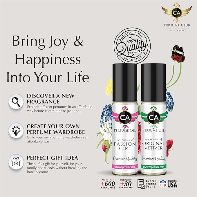 CA Perfume Club Impression of Christian D Boiserie D'argent For Women & Men Replica Fragrance Body Oil Dupes Alcohol-Free Essential Aromatherapy Sample Travel Size Attar Roll-On 0.3 Fl Oz-X1