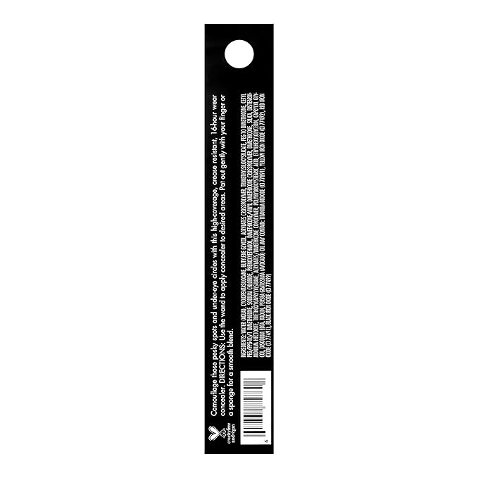 e.l.f. 16HR Camo Concealer, Full Coverage, Highly Pigmented Concealer With Matte Finish, Crease-proof, Vegan & Cruelty-Free, Medium Peach, 0.203 Fl Oz