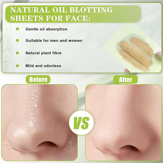 1000pcs Oil Blotting Sheets for Face, Blotting Paper for Oily Skin, Clean and Clear Oil Absorbing Sheets