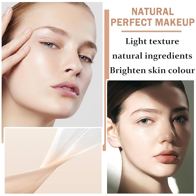NVLEPTAP Airbrush Foundation Makeup Spray Silky Lightweight Full Coverage Foundation Face Air Cushion Foundation Set with Soft Makeup Brush - 03 Nude