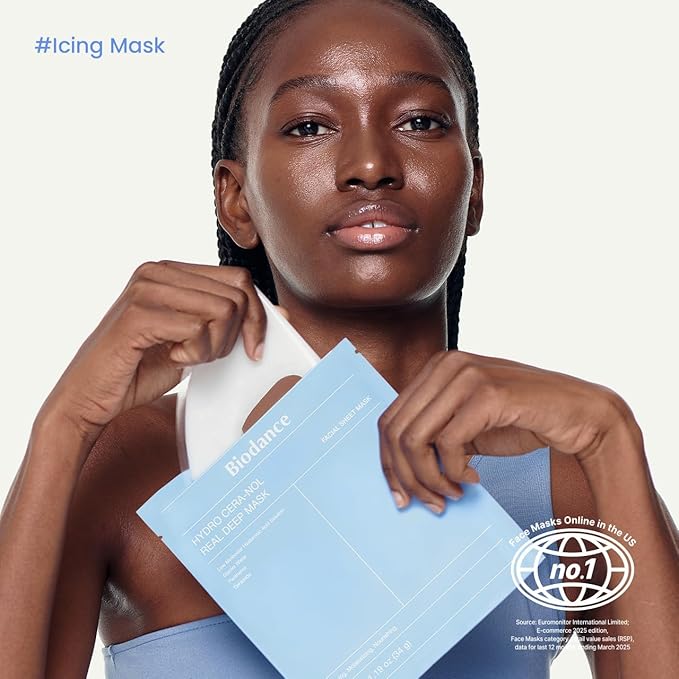 BIODANCE Hydro Cera-nol Real Deep Mask, Overnight Hydrogel Mask, Hydrating Facial Mask For Sensitive Skin, Redness Reducing & Quick Soothing Effect, Korean Skincare | 1.19oz(34g) x 4ea