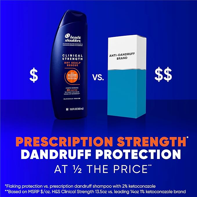 Head & Shoulders Clinical Dandruff Defense + Dry Scalp Rescue Shampoo 13.5 oz Twin Pack