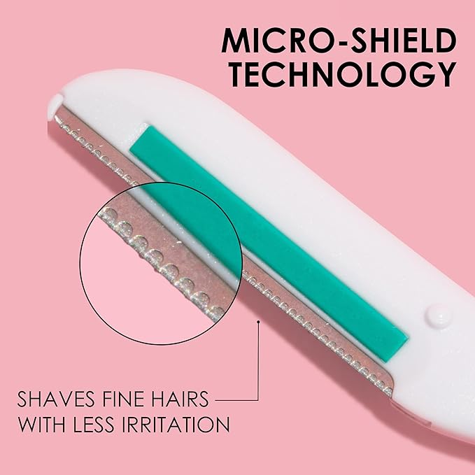 Japonesque Dermaplaner with Soothing Aloe Comfort Strip - Facial Dermaplane Razor, Skin Tool with Ultra Precision Blade for Facial Hair Removal and Exfoliation, 5pk