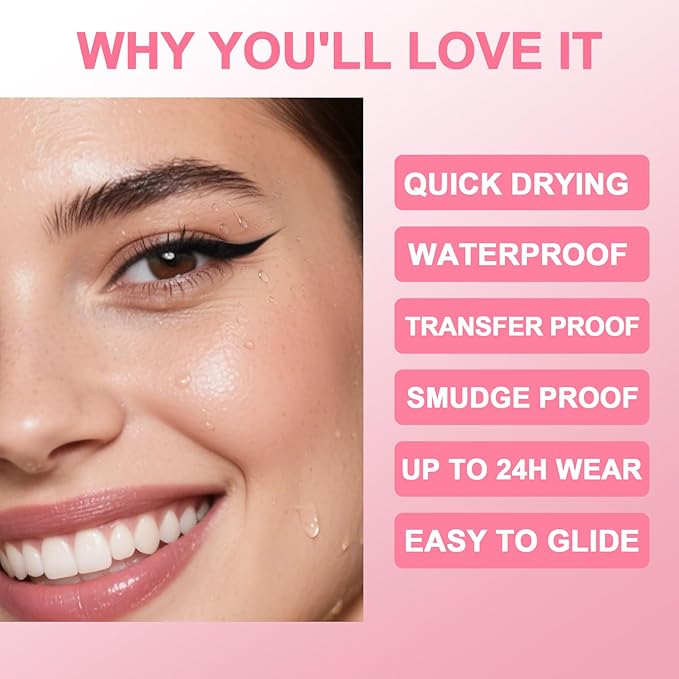 iMethod Liquid Eyeliner - Waterproof Eyeliner 2-in-1 Dual-Ended Eye Liner with Precise Brush-Tip and Thick Tip, Black Liquid Liner Pen, Matte Finish, Long Lasting, Smudge-proof, Transfer-proof