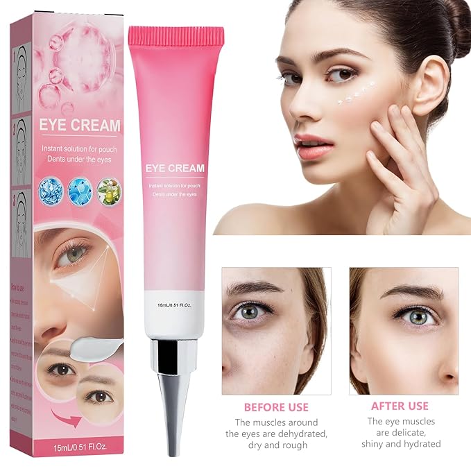 Instant Under Eye Cream, Ream For Eye Bags, Moisturizing Eye Cream, Anti-Wrinkle Eye, Brightening Eyes Tightener Cream, Helps To Instantly Reduce The Puffy Eye Look（2pcs）