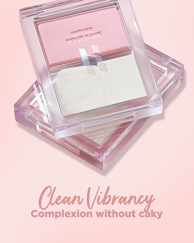 HOLIKA HOLIKA Infusing Blush with Brush - Lightweight, Smooth, Blendable Cheek Blusher, Sebum-Control, Natural Pore Coverage, Built-In Brush, Long-Lasting Pigment for Romantic Mood (03 SOAPY)