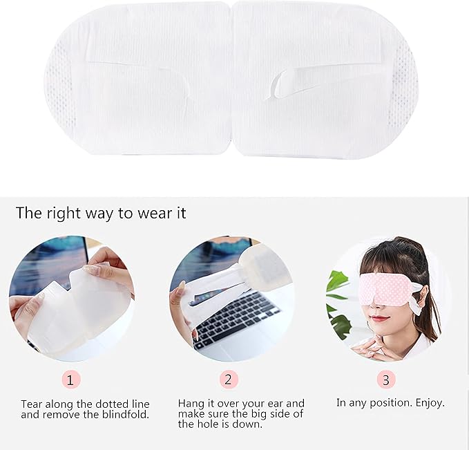 18 Packs Steam Eye Mask for Dry Eyes Dark Circles and Puffiness Tired Eyes, Disposable Self Heating Eye Mask for Stress Relief Relief Eye Fatigue