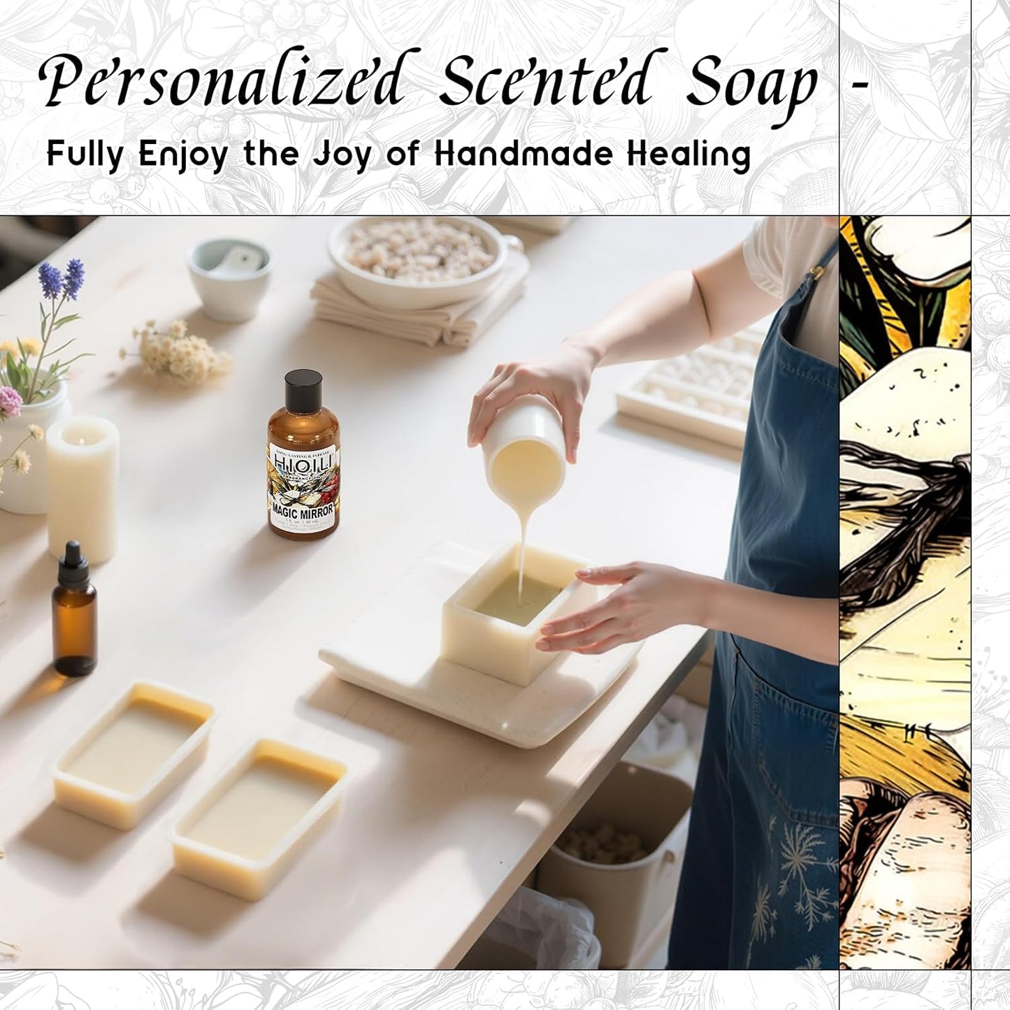 HIQILI Magic Mirror Fragrance Oil for Soap, Inspired by A.Su Ana-Sui, Candle, Women's Perfume Making, Floral Fruity Scents for Essential Oil Diffuser - 1Fl Oz