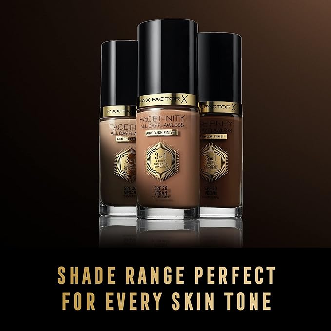 Max Factor Facefinity 3-in-1 All Day Flawless Liquid Foundation, SPF 20-76 Warm Golden, 30 ml