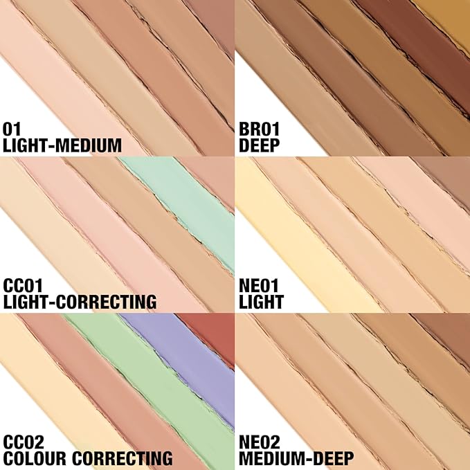 FOCALLURE #GoldenAge 5 in 1 Multi Uses Concealer Palette, 5 Colors Correcting Conceal Palette, Camouflage Contour Palettes for Dark Circles, Face Contouring Highlighter Pallet, CC01 LIGHT-CORRECTING