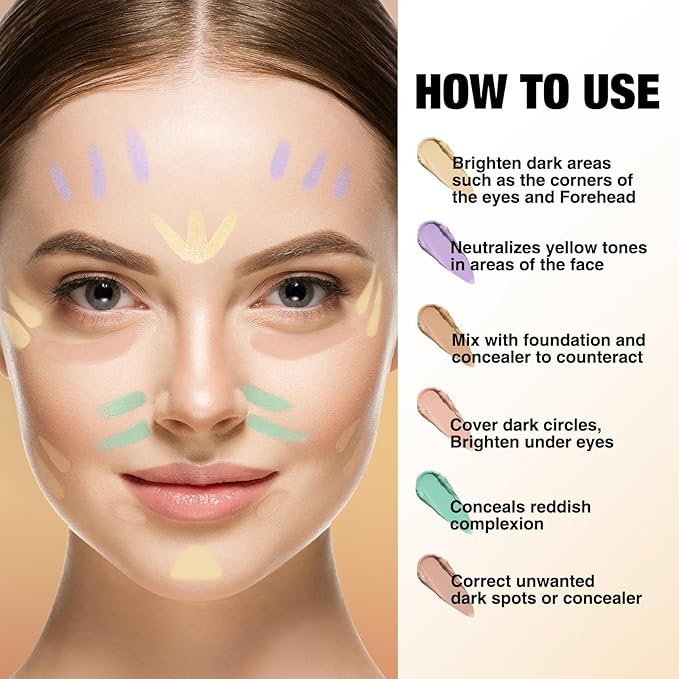 LANGMANNI Multi-Use Face Contour Stick,Highlighter & Concealer Stick, Combo Use For Correcting Color Balancing (#03+#04 Lavender+Dark Peach)