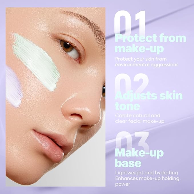 VIOLA HOUSE Face Primer, Tone Adjust Primer For Face Before Makeup-Refined, Bright And Smooth The Skin And Fills Fine Lines (Mint Green)