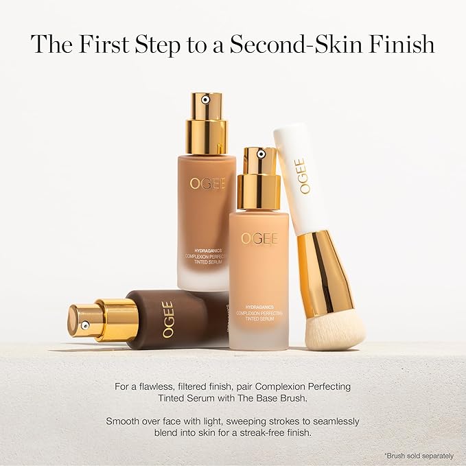 Ogee Complexion Perfecting Liquid Foundation - Lightweight Tinted Moisturizer For Face (Gingko 5.00N - Medium Tan, Neutral Undertones) - with Vitamin C & Jojoba Oil - Certified Organic & Made in USA